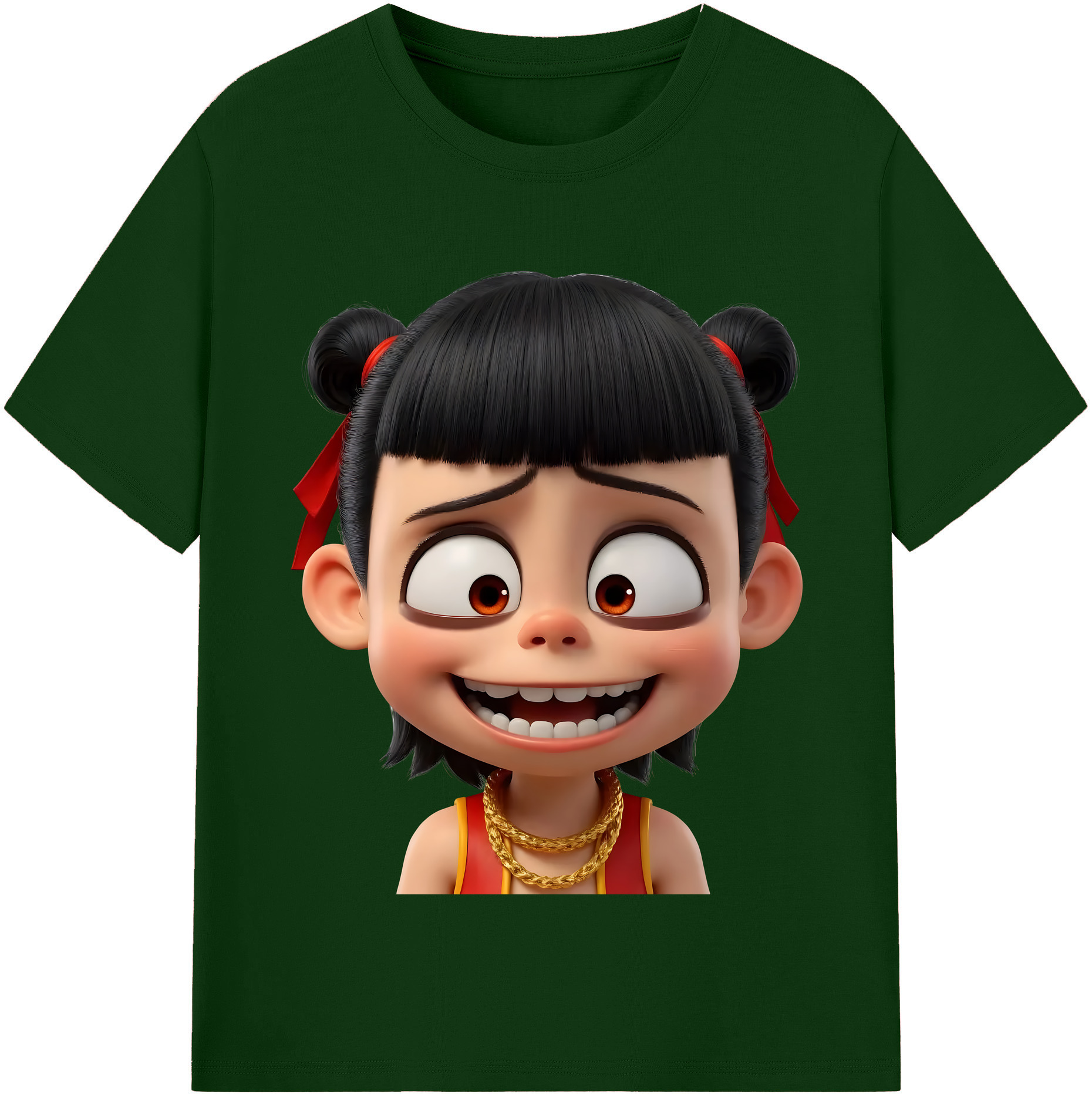（画像用） Ne Zha 2 ナタ 魔童の大暴れ 綿100％半袖Tシャツ（フロントプリント）